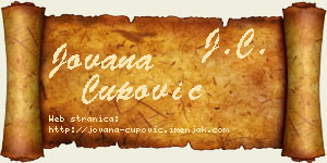 Jovana Čupović vizit kartica